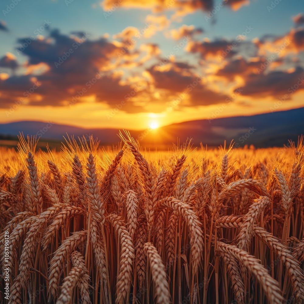 Golden Wheat Field at Sunset Golden Wheat Field at Sunset