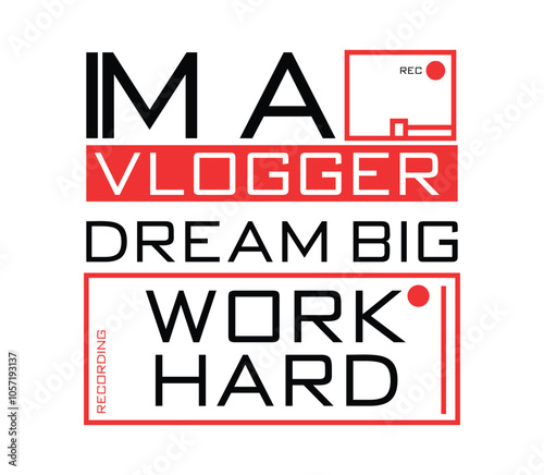 vlogger typography for t shirt design