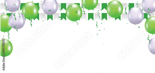 Celebration Banner Background. confetti and flag background for happy birthday, party and anniversary