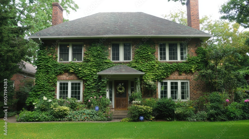 Charming Brick House Surrounded by Lush Greenery Charming Brick House Surrounded by Lush Greenery