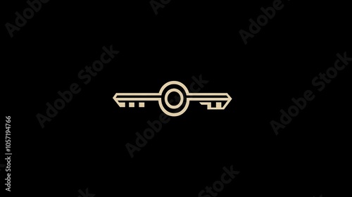 black and white idea key icon Simple outline vector logo