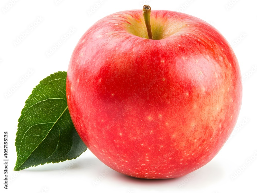 Fresh juicy apple, with a smooth, shiny skin on a white background. Fresh juicy apple, with a smooth, shiny skin on a white background.