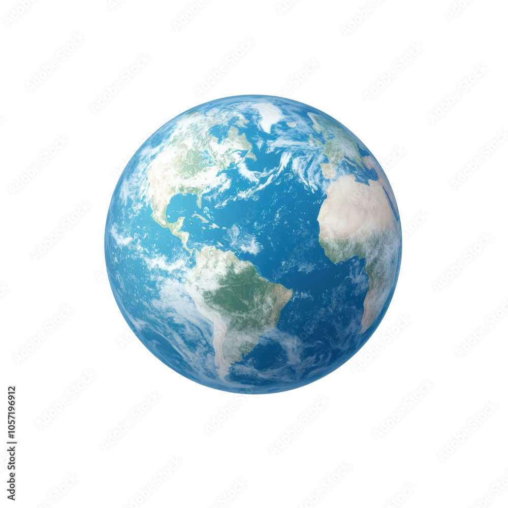 A vibrant depiction of Earth, showcasing its blue oceans and green landmasses against, isolated on a white background, symbolizing the planet's beauty and diversity. A vibrant depiction of Earth, showcasing its blue oceans and green landmasses against, isolated on a white background, symbolizing the planet's beauty and diversity.
