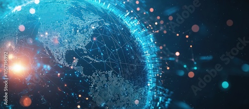 Digital transformation and cloud computing concepts with global business integration