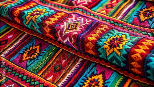 Traditional Peruvian Textile Pattern with Tribal Aztec Design for Home Decor and Fashion Products