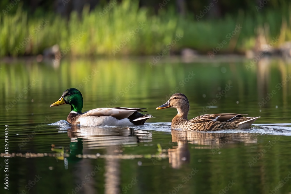 Tranquil Ducks Swimming on a Serene Lake - Urban Exploration Photography Tranquil Ducks Swimming on a Serene Lake - Urban Exploration Photography