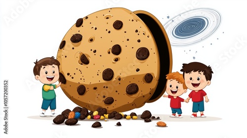 Massive Cookie Jar with Kids and a Space Theme photo