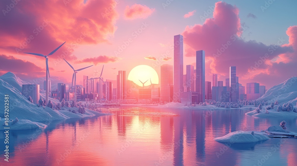 Futuristic of Renewable Energy Technology Powering a Sustainable Landscape Futuristic of Renewable Energy Technology Powering a Sustainable Landscape