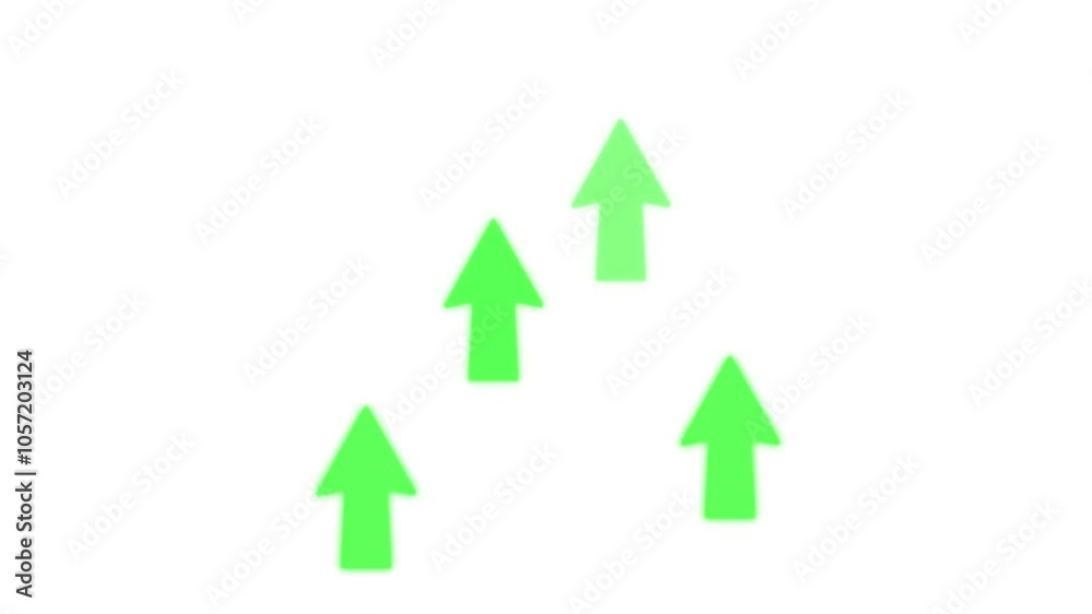 glowing green arrow up increase stat animation icon growing business