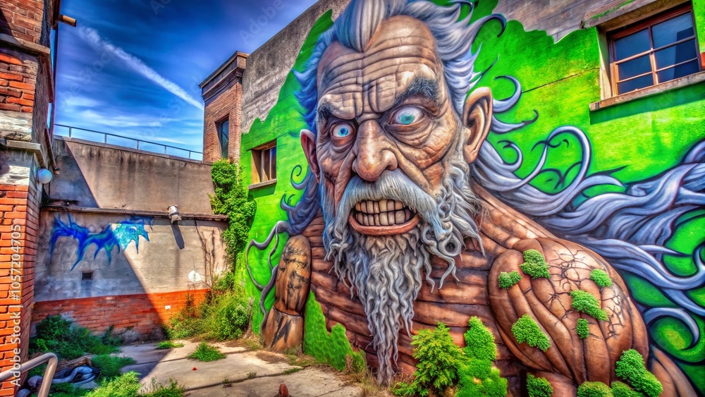 Urban Exploration of an Old Man Monster Portrait in Linear Drawing Style for Unique Art Enthusiasts Urban Exploration of an Old Man Monster Portrait in Linear Drawing Style for Unique Art Enthusiasts