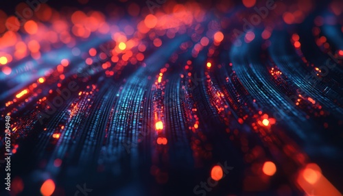 Fiber data transfer visualization representing fast-paced digital communication technology