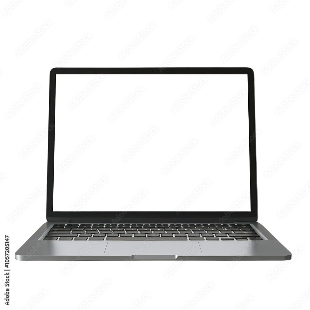 Laptop with blank white screen for mock up isolated transparent background Laptop with blank white screen for mock up isolated transparent background