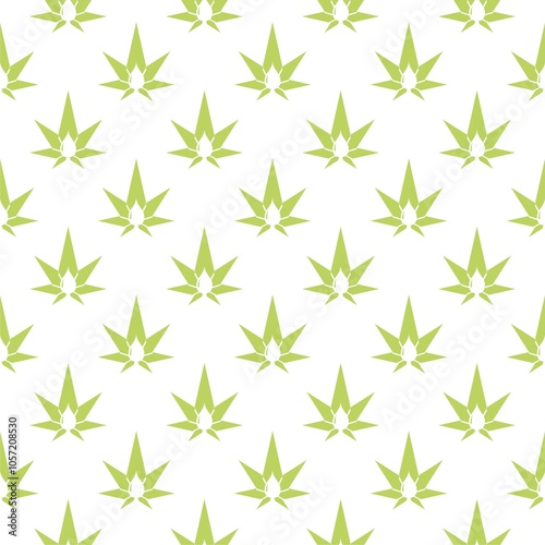 Marijuana or cannabis leaf olive oil drop icon isolated seamless pattern on white background