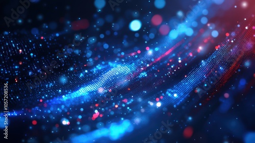 Futuristic data transfer concept with glowing abstract tech background