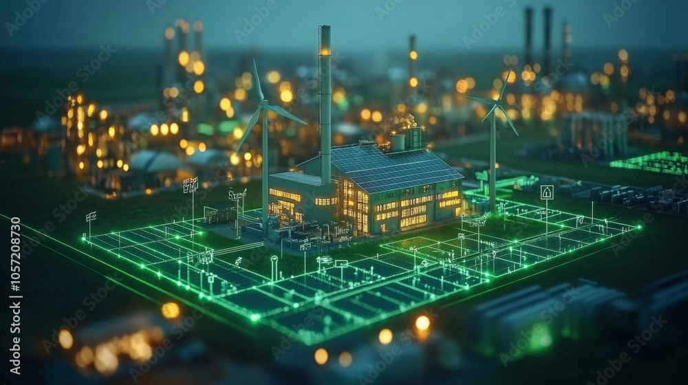 Obraz premium Vibrant Green Energy Infographic with Bold Visuals and Clear Data Presentation
