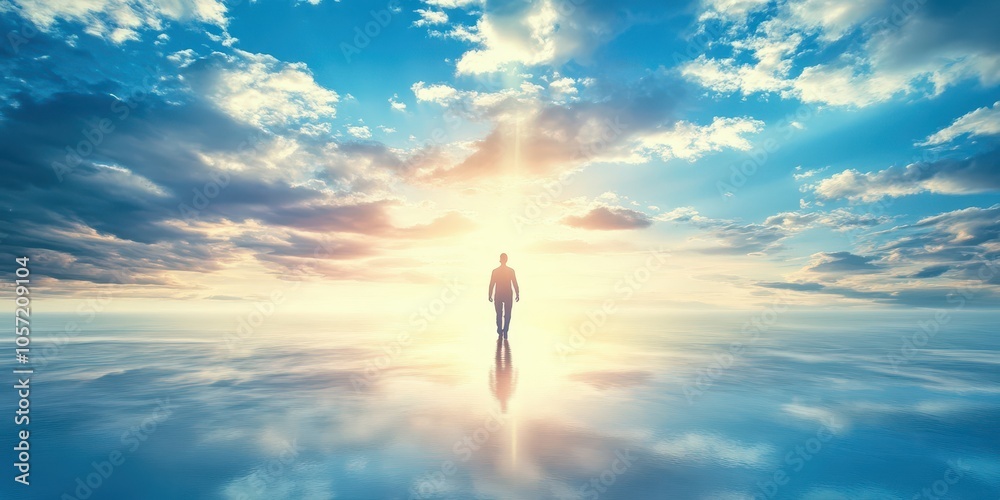 High-resolution photo of a person walking toward bright light, symbolizing hope and new beginnings. High-resolution photo of a person walking toward bright light, symbolizing hope and new beginnings.