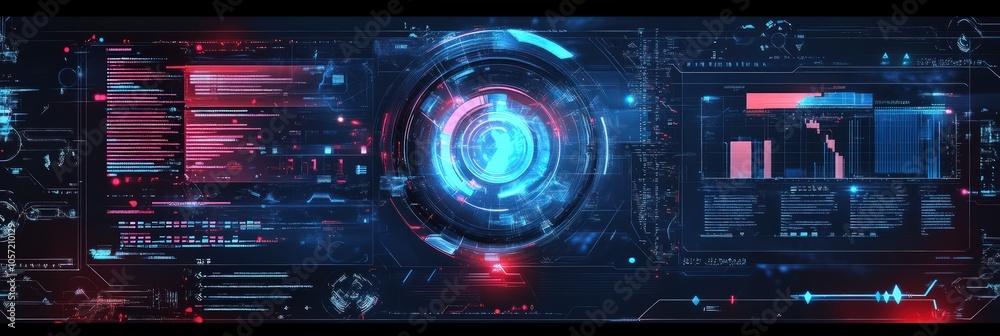 Futuristic digital interface design with sleek holographic elements Futuristic digital interface design with sleek holographic elements