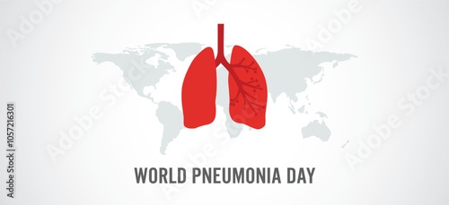 World Pneumonia Day Vector Illustration background.  International Pneumonia Day on November 12. Banner, Poster, post design illustration