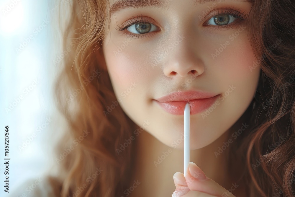 Close-up young woman brushing her hair and have many hair loss on the comb, Generative AI Close-up young woman brushing her hair and have many hair loss on the comb, Generative AI