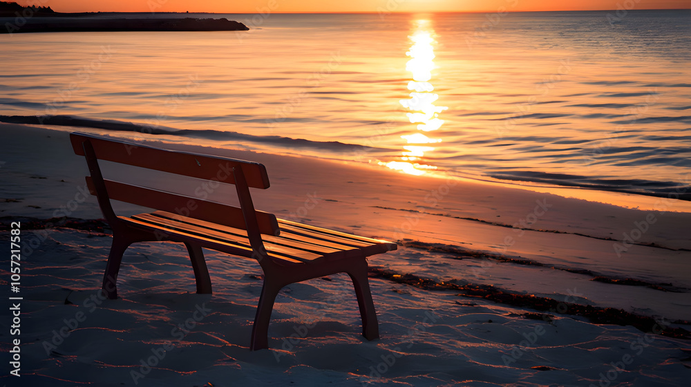 sunset on the beach. Generative AI sunset on the beach. Generative AI