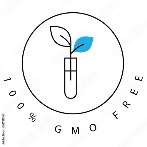 Eco GMO-Free Plant Tube Vector Icon Design