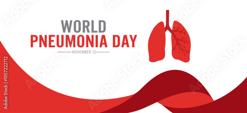 World Pneumonia Day Vector Illustration background.  International Pneumonia Day on November 12. Banner, Poster, post design illustration