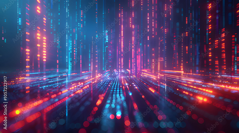 abstract background with lights. Generative AI
