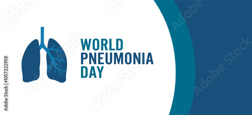 World Pneumonia Day Vector Illustration background.  International Pneumonia Day on November 12. Banner, Poster, post design illustration