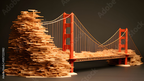 golden gate bridge at night. Generative AI