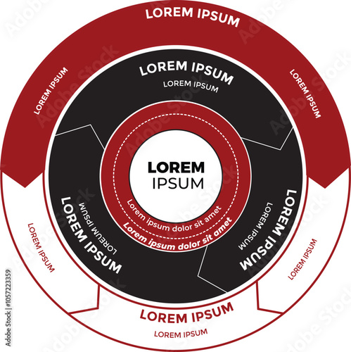 Collection of vector circle chart infographic templates for presentations, advertising, layouts, annual reports. 8 options, steps, parts	