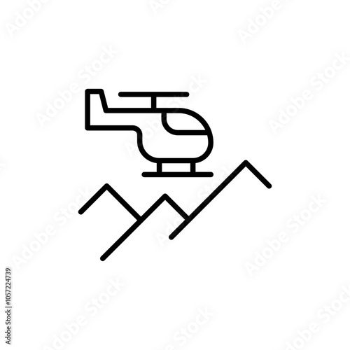 Rescue chopper outline icons, minimalist vector illustration ,simple transparent graphic element .Isolated on white background