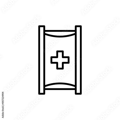 Medical stretcher outline icons, minimalist vector illustration ,simple transparent graphic element .Isolated on white background