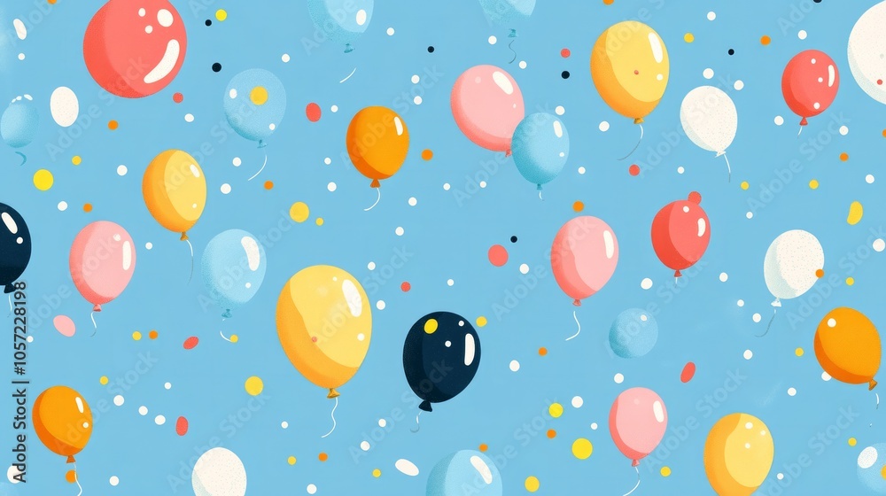 drawing of many balloon on blue drawing of many balloon on blue