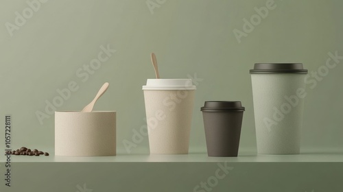 Eco-friendly product packaging design with sustainable materials, minimal aesthetic