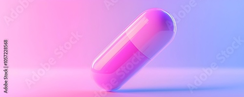 Surreal Floating Health Capsule in Soft Glow - Clean Design with Vivid Background Perfect for Medical and Wellness Concepts