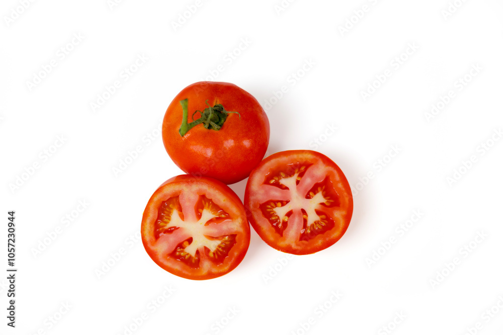 Tomato Slice On White Background Tomato Slice On White Background
