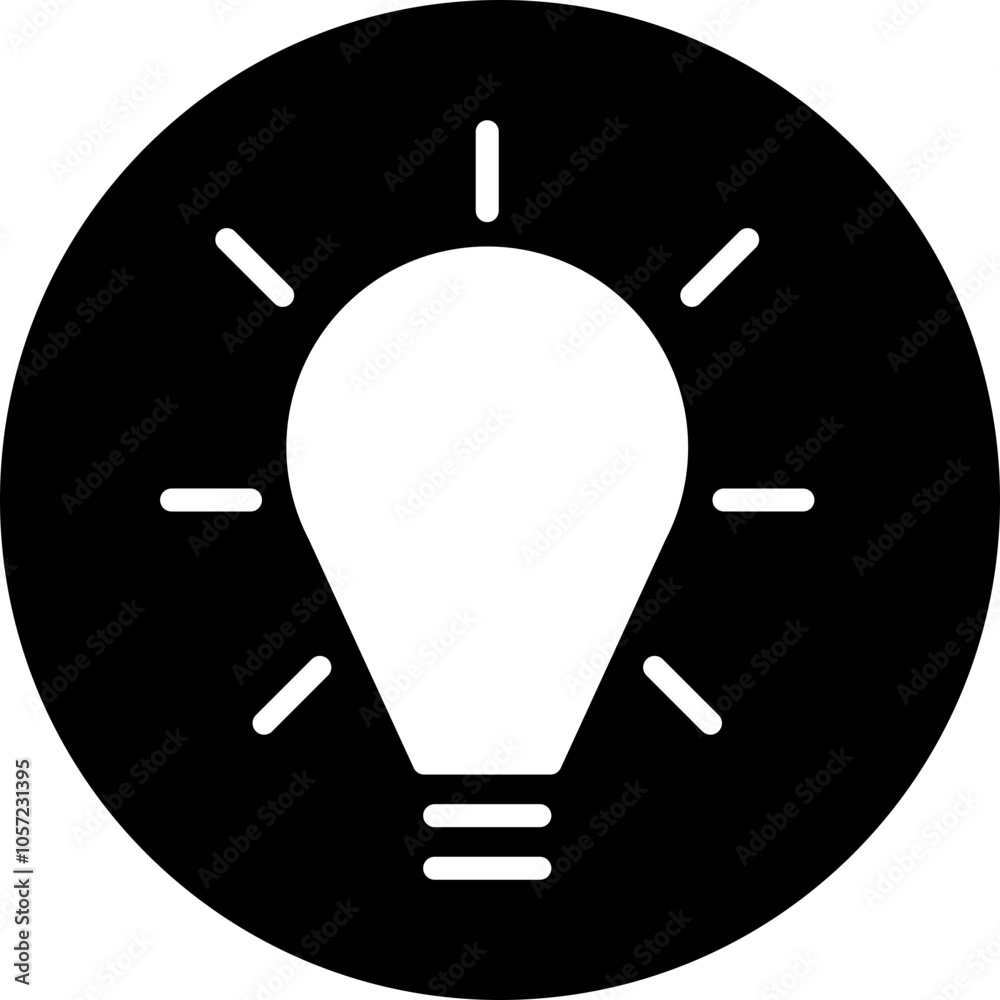 Minimalist Light Bulb Icon for Inspiration and Ideas Minimalist Light Bulb Icon for Inspiration and Ideas