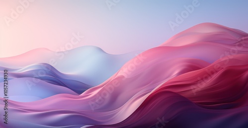 Abstract waves of soft colors create a serene and calming landscape.