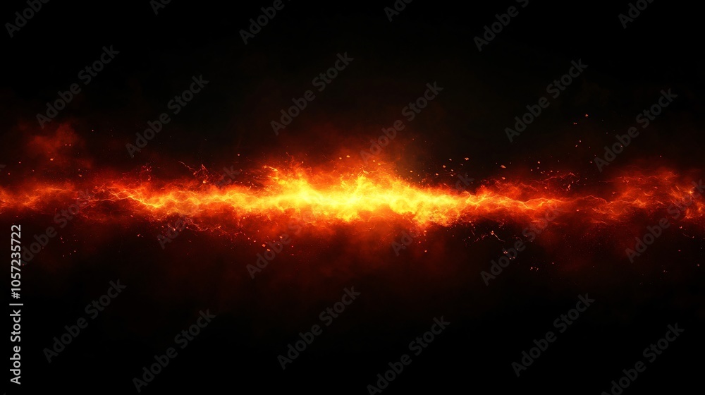 Burning Flames on Black Background Burning Flames on Black Background