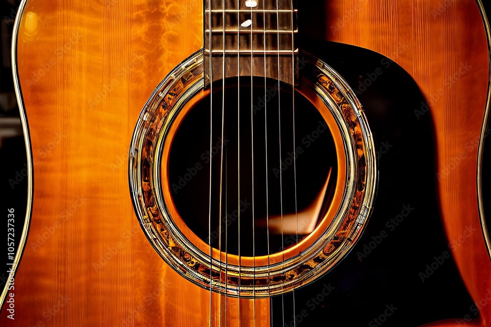 looking up at the office through the strings of a guitar looking up at the office through the strings of a guitar