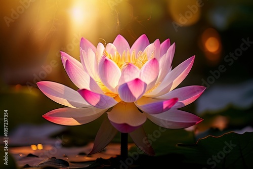 lotus flower in ethereal glow photo