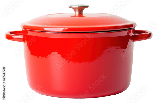 PNG A retro red dutch oven pot cookware white background appliance.