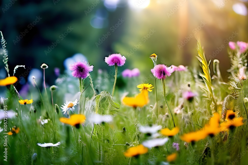 meadow with wildflowers meadow with wildflowers