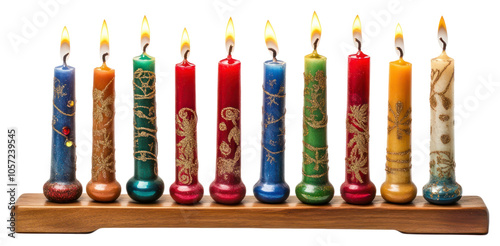 PNG Christmas hanukkah candlestick decor handcrafted decorative. photo