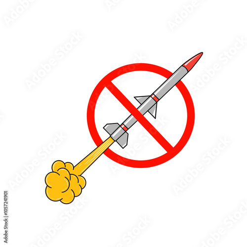 Stop the war Gun silhouettes, red forbidden circles. Anti-war icon. Prohibition of use of weapons