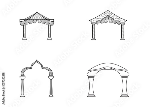 hindu wedding card clipart design