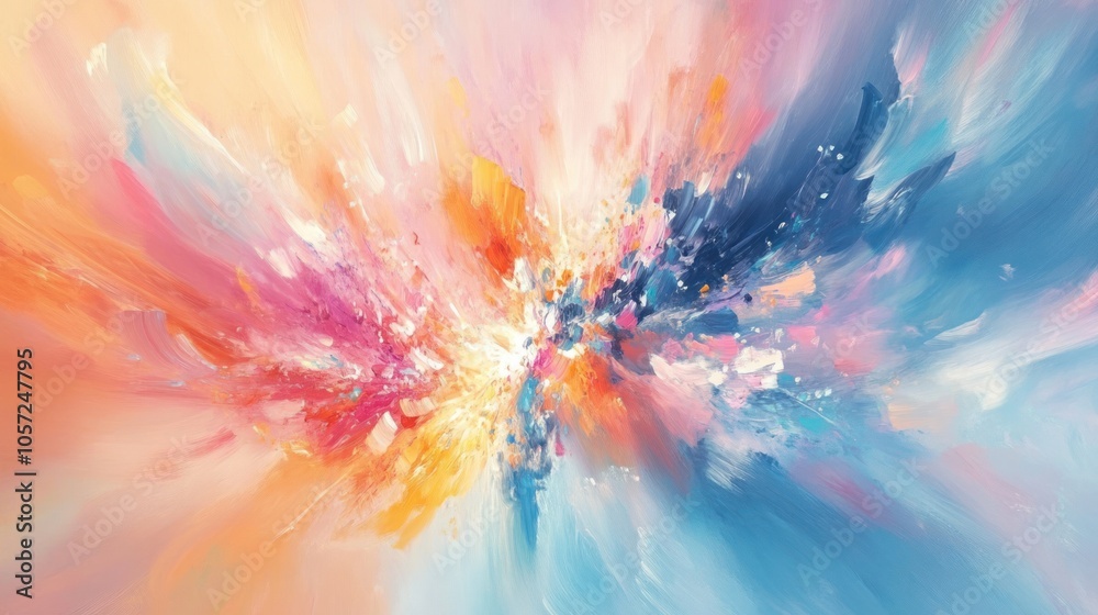 Obraz premium Soft pastel explosion with gentle hues blending smoothly into a light and airy background