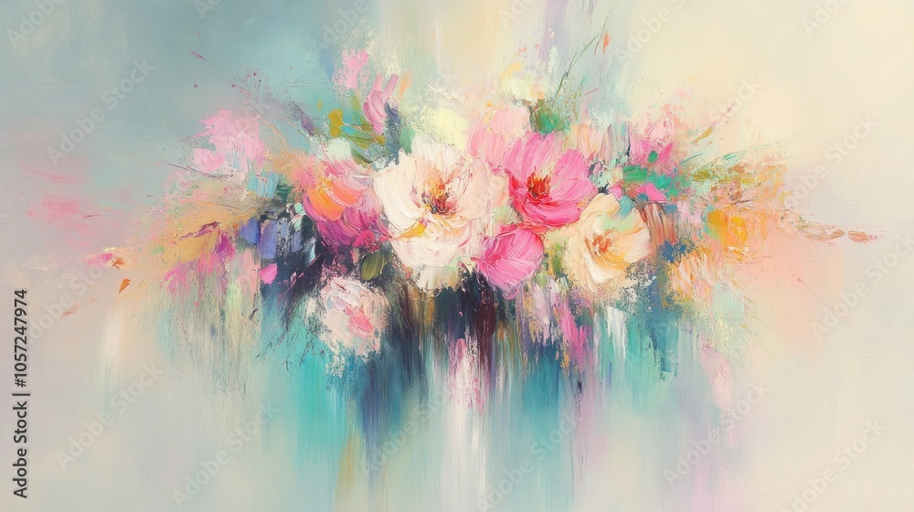 Soft pastel explosion with gentle hues blending smoothly into a light and airy background Soft pastel explosion with gentle hues blending smoothly into a light and airy background