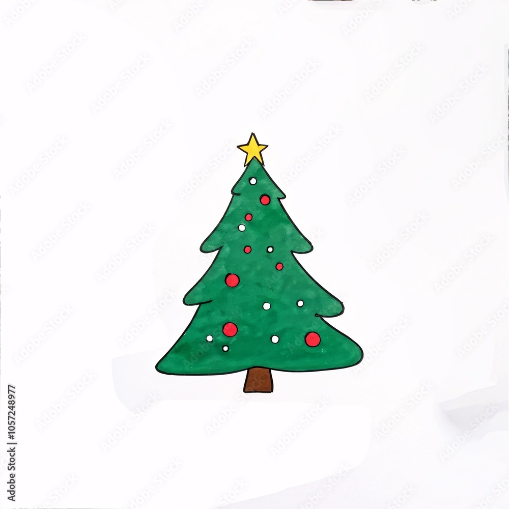 Hand-drawn Christmas tree Hand-drawn Christmas tree