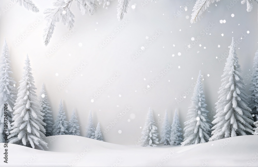 Snowy winter forest scene Snowy winter forest scene